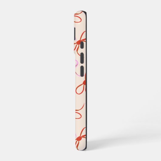 ピンクの弓 – 赤名門私立校風のとピンクのコケットの美学 iPhone 16ケース (左側面)