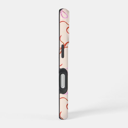 ピンクの弓 – 赤名門私立校風のとピンクのコケットの美学 iPhone 16ケース (右側面)