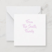 ピンクの引用文ノートカード ノートカード (裏面)