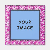 ピンクの彫刻されたフォトフレームマグネット マグネット (正面)