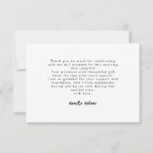 ピンクの彼女が結婚する ブライダルシャワー サンキューカード (裏面)