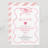 ピンクの征服ハンドドロー少女のガレンティンブランチ 招待状 (正面/裏面)