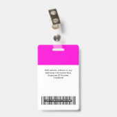 ピンクの従業員名ビジネスロゴスタッフラベル バッジ (裏面 （クリップ付）)
