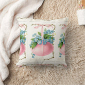 ピンクの復活祭の卵と花が白 クッション (ブランケット)