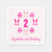 ピンクの復活祭2回目の誕生日 スタンダードカクテルナプキン (正面)