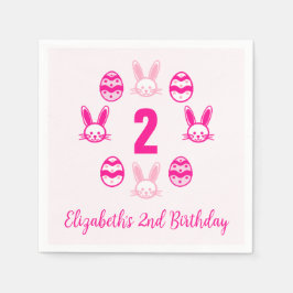 ピンクの復活祭2回目の誕生日 スタンダードカクテルナプキン