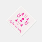 ピンクの復活祭2回目の誕生日 スタンダードカクテルナプキン (角)
