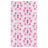 ピンクの復活祭2回目の誕生日 スモールペーパーバッグ (裏面)