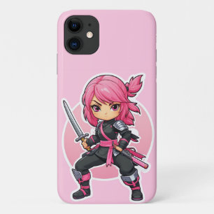 ピンクの忍者ガール iPhone 11 ケース