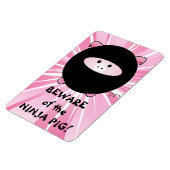 ピンクの忍者豚に注意 マグネット (左側)