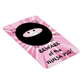 ピンクの忍者豚に注意 マグネット (右側)