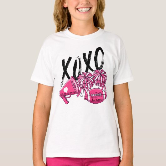 ピンクの応援バレンタインデーTシャツ Tシャツ (正面)