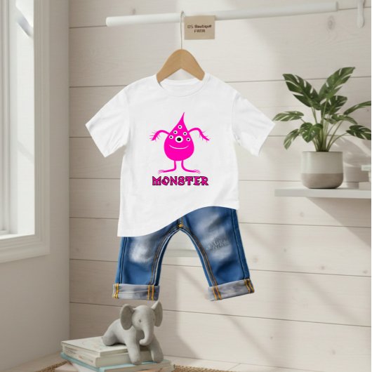ピンクの怪物 ベビーTシャツ