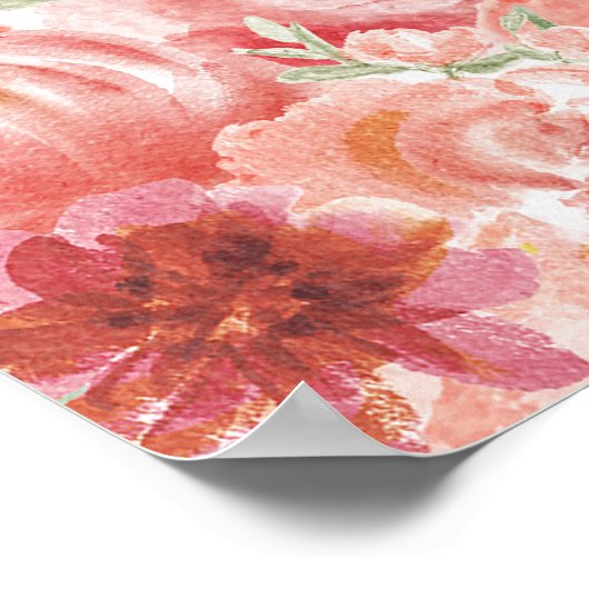 ピンクの恋に落ちるエンゲージメントパーティーウェルカムサイン ポスター (角)