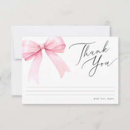 ピンクの恋の弓の結婚前お披露目パーティー サンキューカード