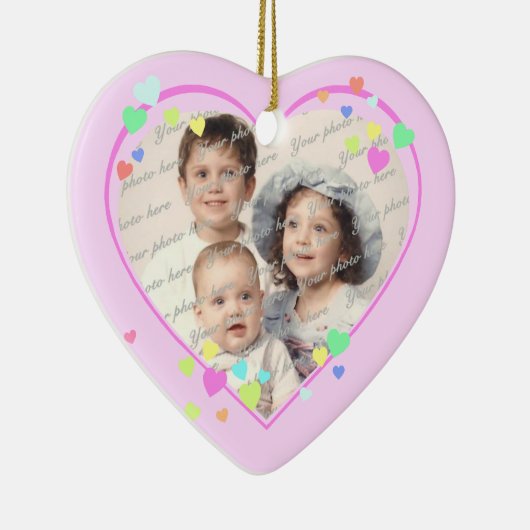 ピンクの恋人の写真 セラミックオーナメント (右)