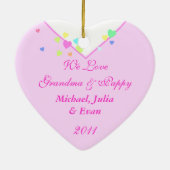 ピンクの恋人の写真 セラミックオーナメント (裏面)