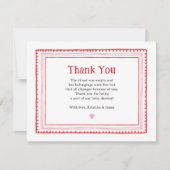 ピンクの恋人の女の子ベビーシャワー サンキューカード (正面)