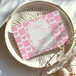 ピンクの恋人バレンタインデーおむつラッフル エンクロージャーカード