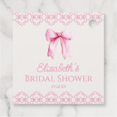 ピンクの恋人リボン ブライダルシャワー フェイバータグ (裏面)