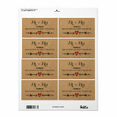 ピンクの恋人素朴達 – Mr.そしてミセス ラベル (フルシート)