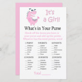 ピンクの恐竜あなたの財布のゲームの中に何がある (正面/裏面)