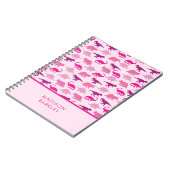 ピンクの恐竜がかわいい子供用 ノートブック (左側)