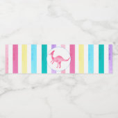 ピンクの恐竜とパステルのストライプ ペットボトルラベル (シングルラベル)