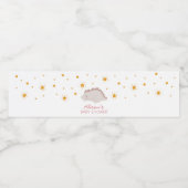 ピンクの恐竜のキラキラ星ベビーガールシャワー ペットボトルラベル (シングルラベル)