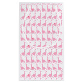 ピンクの恐竜のギフトバッグ スモールペーパーバッグ (裏面)