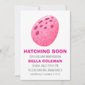 ピンクの恐竜のベイビーシャワー招待状 招待状 (正面)