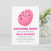 ピンクの恐竜のベビーシャワー招待状 招待状 (スタンド正面)