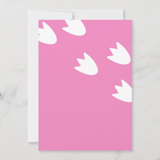 ピンクの恐竜の女の子の誕生日パーティーの招待 招待状 (裏面)