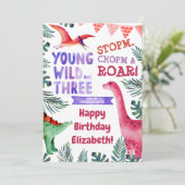 ピンクの恐竜の若い野生と3歳の誕生日 (スタンド正面)