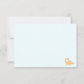 ピンクの恐竜の誕生日パーティー感謝カード サンキューカード (裏面)