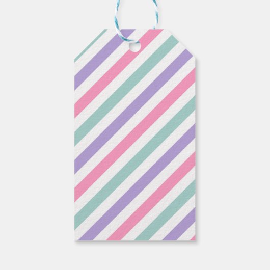 ピンクの恐竜の誕生日パーティー ギフトタグ (裏面)