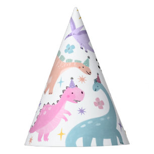 ピンクの恐竜の誕生日パーティー パーティーハット