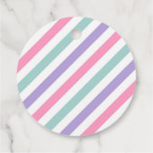 ピンクの恐竜の誕生日パーティー フェイバータグ (裏面)