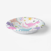 ピンクの恐竜の誕生日パーティー ペーパーボウル (傾斜あり)