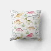 ピンクの恐竜の誕生日パーティー、女の子の恐竜パーティー クッション (裏面)