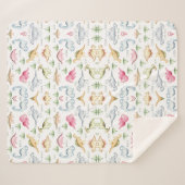 ピンクの恐竜の誕生日パーティー、女の子の恐竜パーティー シェルパブランケット (正面(横))