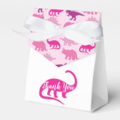 ピンクの恐竜の赤ちゃんシャワー フェイバーボックス (正面サイド)