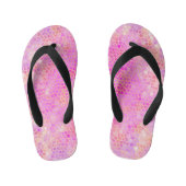 ピンクの恐竜の隠れ家 キッズビーチサンダル (フットベッド)