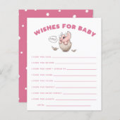 ピンクの恐竜の願いベビーカード (正面/裏面)