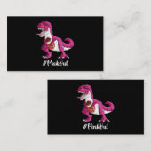 ピンクの恐竜サッカーシャツボーイズ乳がんPi 名刺 (正面/裏面)