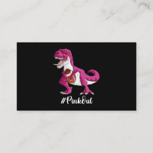 ピンクの恐竜サッカーシャツボーイズ乳がんPi 名刺