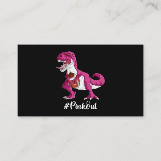 ピンクの恐竜サッカーシャツボーイズ乳がんPi 名刺 (正面)