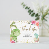 ピンクの恐竜サンキューカード サンキューカード (スタンド正面)