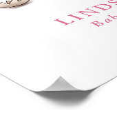 ピンクの恐竜テーマベビーシャワーへようこそ ポスター (角)