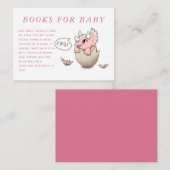 ピンクの恐竜テーマ赤ちゃんシャワー予約リクエスト エンクロージャーカード (正面/裏面)